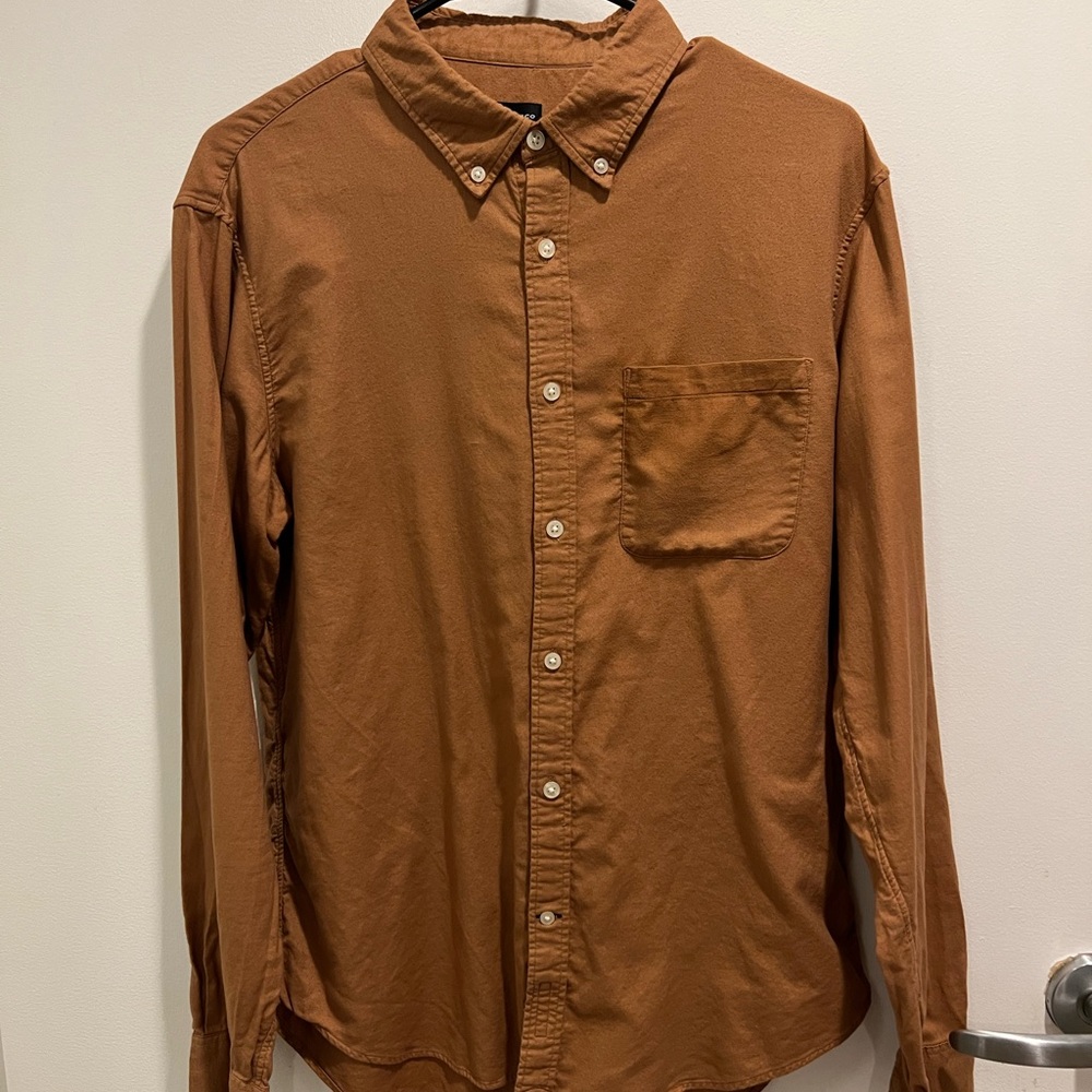 Club Monaco Brown Casual Button Down Shirt
